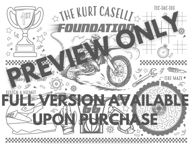 KC66 Kids Dirt Bike Coloring & Activity Sheet