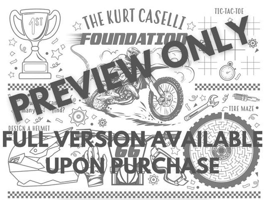 KC66 Kids Dirt Bike Coloring & Activity Sheet