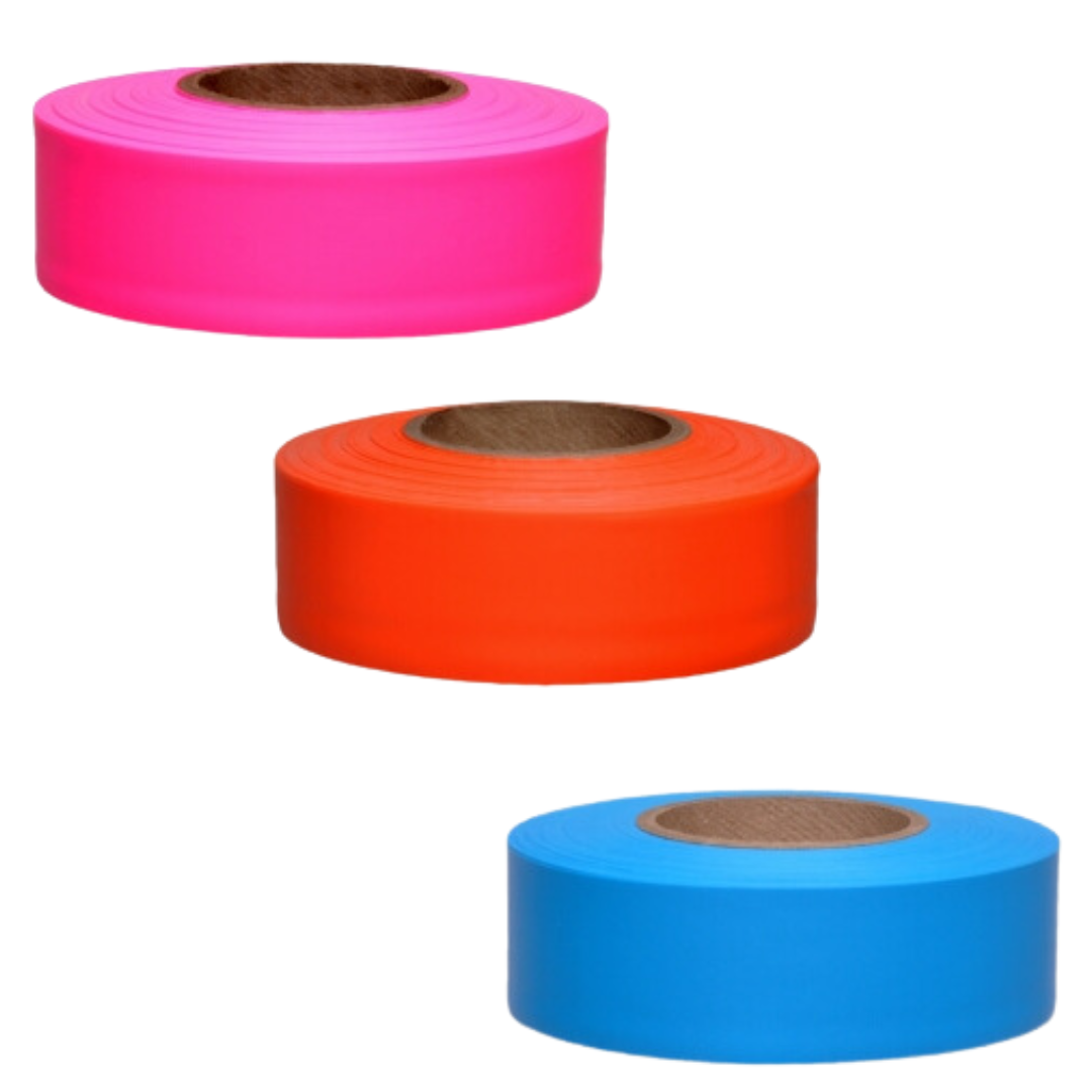 Flagging Tape/Ribbon – 12 Rolls per Carton (1 3/16" x 150' Long)